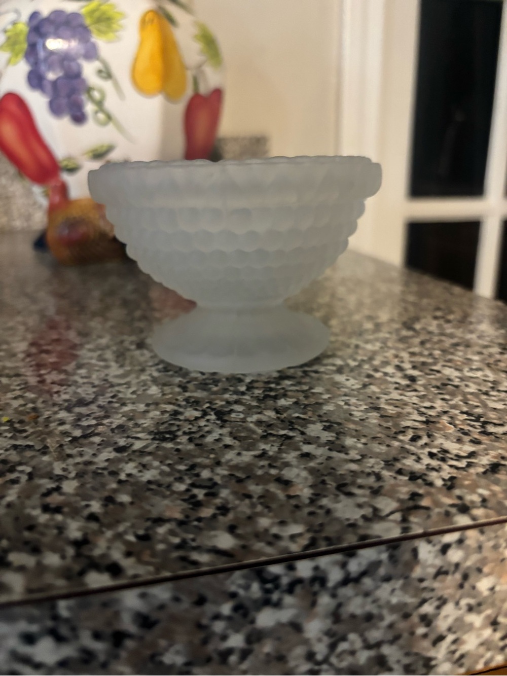 Westmoreland Frosted White Hobnail Pedestal Bowl